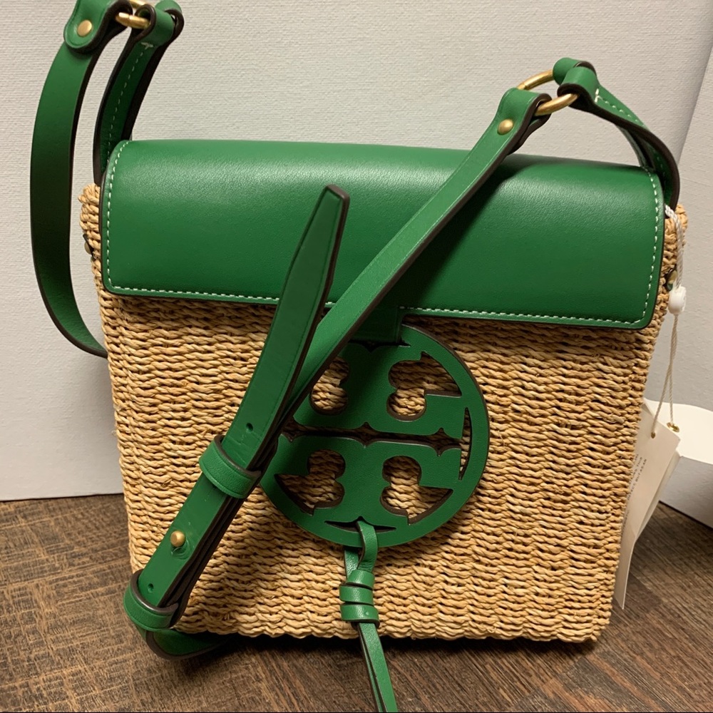 NWT Tory Burch Classic Miller Straw crossbody Bag - Picture 10 of 16